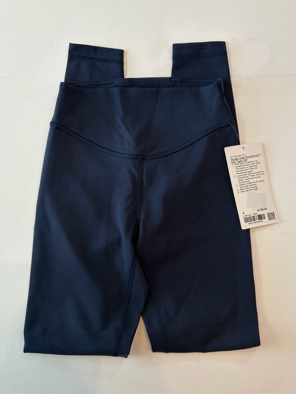 NWT Lululemon Wunder Under SmoothCover HR Tight 28" in True Navy Size 4